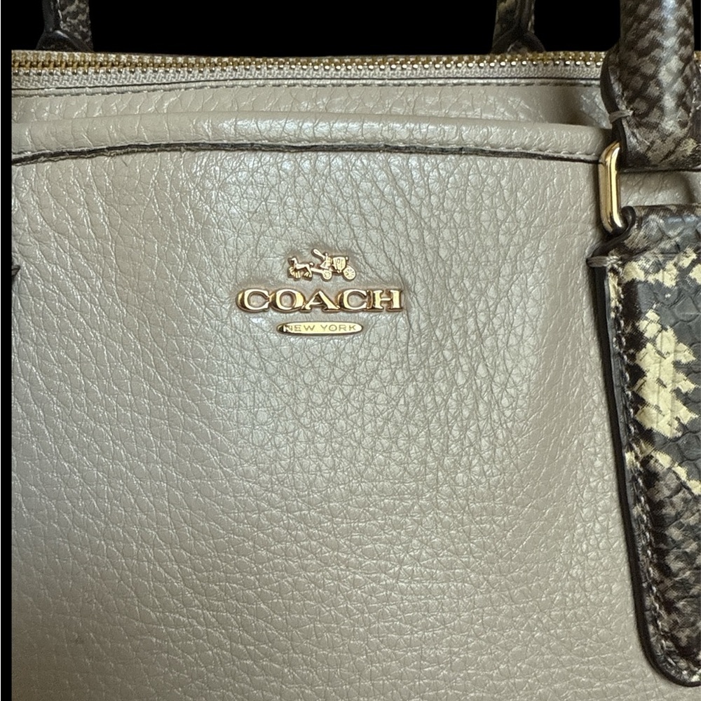 Coach Morgan Color Block Pebble Leather w/exotic embossed trim satchel/crossbody - Picture 7 of 11